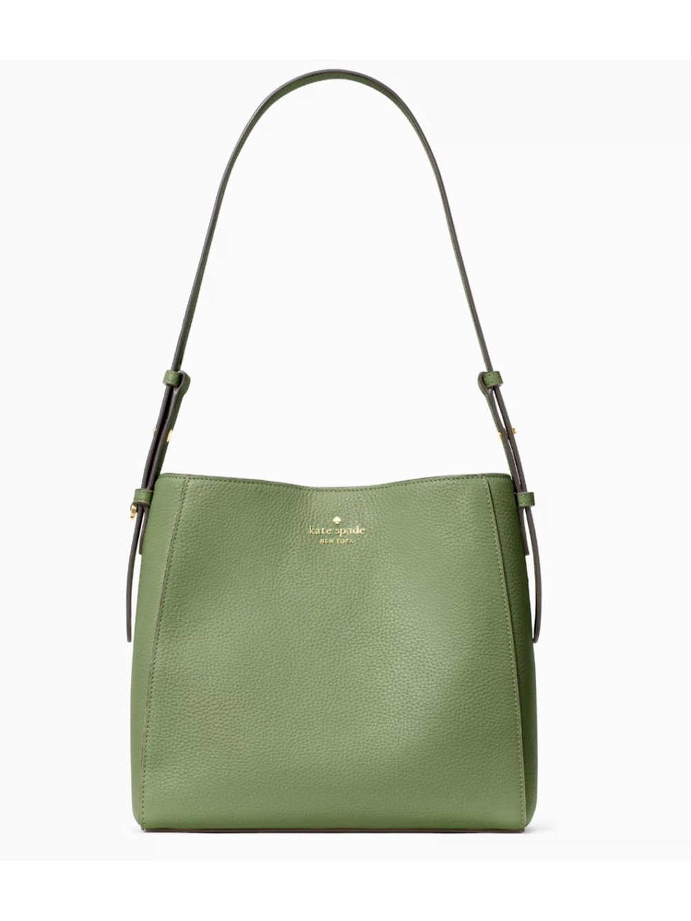 New Kate Spade Juliette Medium Bucket Pebble Leather Cedar Stand